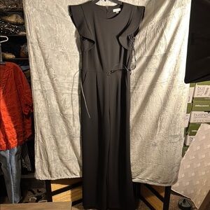 Calvin Klein jumper ruffle sleeved size 10 new no tag‎ black belted